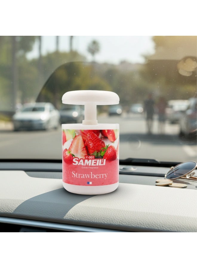 ساميلي معطر جو جل من SAMEILI برائحة الفراولة Y-001 - معطر جل قابل للتعديل بنظام السحب، يوفر تحكمًا طويل الأمد في الروائح الكريهة للسيارة (لوحة القيادة، حامل الأكواب)، المنزل، والمكتب. - Image 3